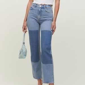 Carpenter Patch High Rise Straight Jeans